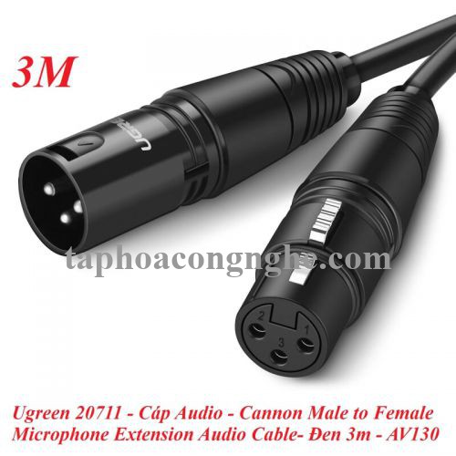 Ugreen 20711 3M Màu Đen Cáp nối dài Microphone Canon âm thanh AV130 30020711